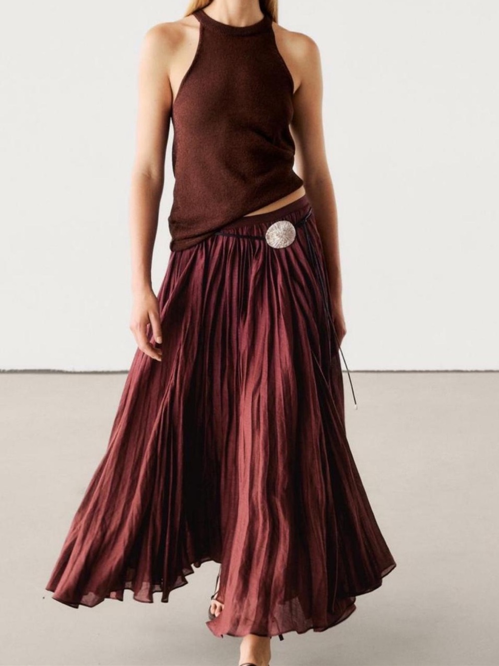Massimo Dutti burgundy Skirt - Picture 3 of 4
